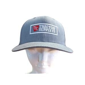 Tractor Supply Light Gray Trucker Snapback Hat Cap Lid like NEW